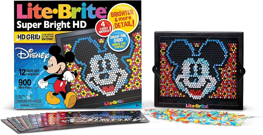 Lite Brite Super Bright HD, Disney Edition - Creative Retro Light-Up Screen – Educational Play ... | Amazon (US)