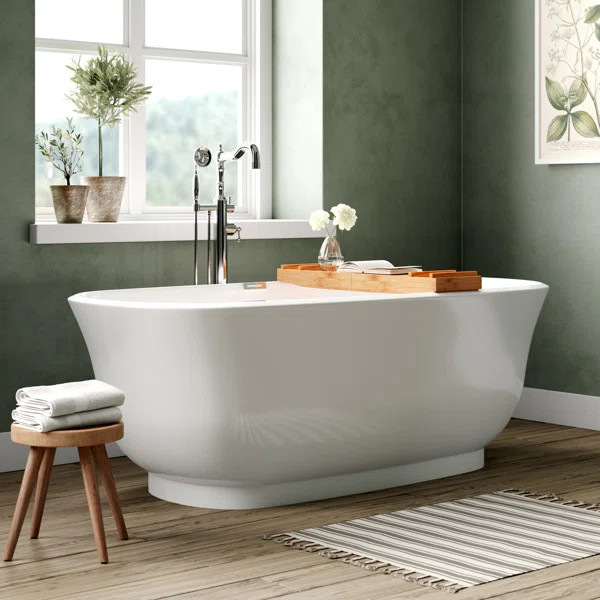 67" x 31" Freestanding Soaking Acrylic Bathtub | Wayfair North America