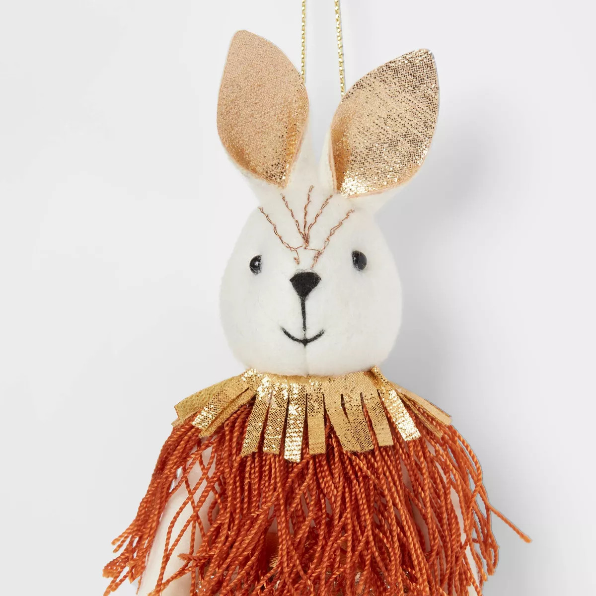 Fabric Rabbit Wearing Gold Dress Christmas Tree Ornament - Wondershop™ | Target