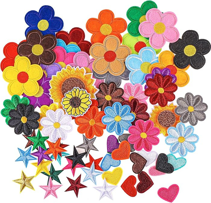71 PCS Iron on Patches Versatile Embroidered Iron-On Patch Set for Clothes, Bags, and DIY Crafts ... | Amazon (US)