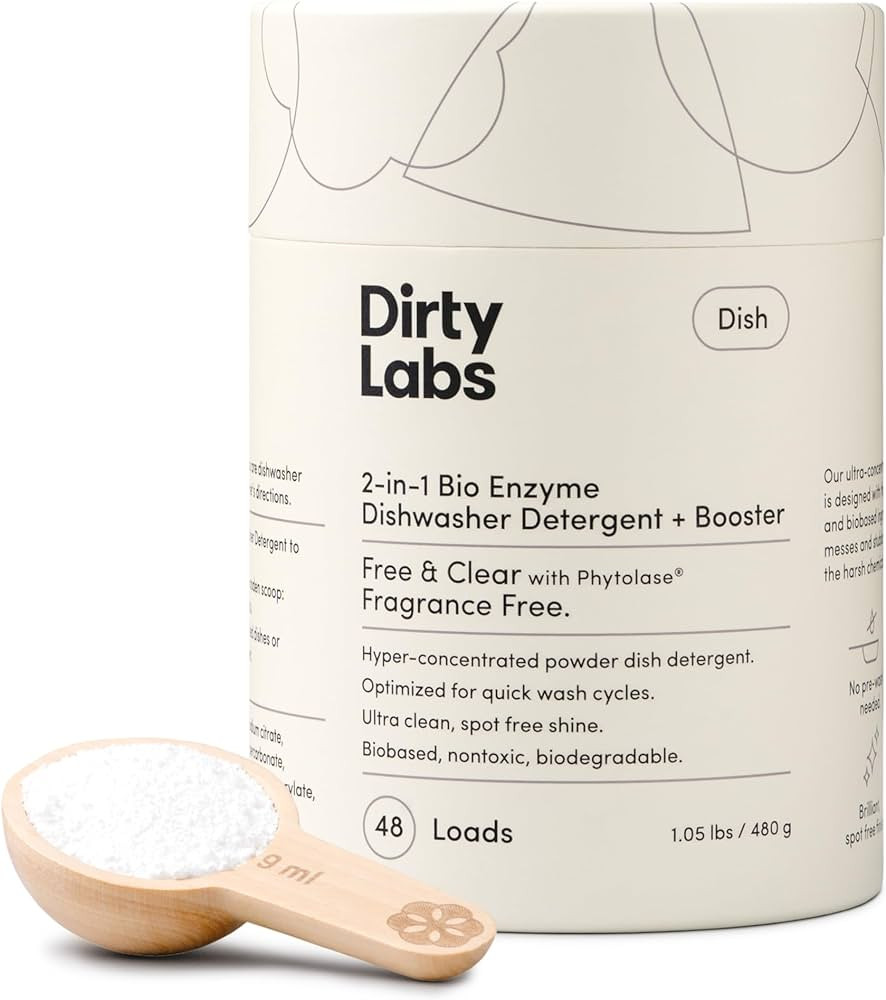 Dirty Labs | Dishwasher Detergent and Booster | Scent Free | 48 Loads (1 lb) | Ultra Clean, Spot ... | Amazon (US)