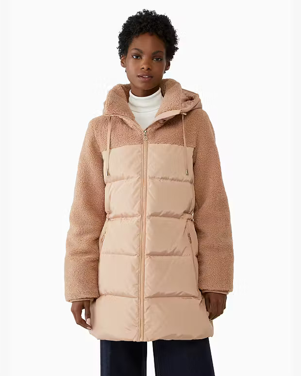 Mixed Media Sherpa Puffer | Kate Spade Outlet