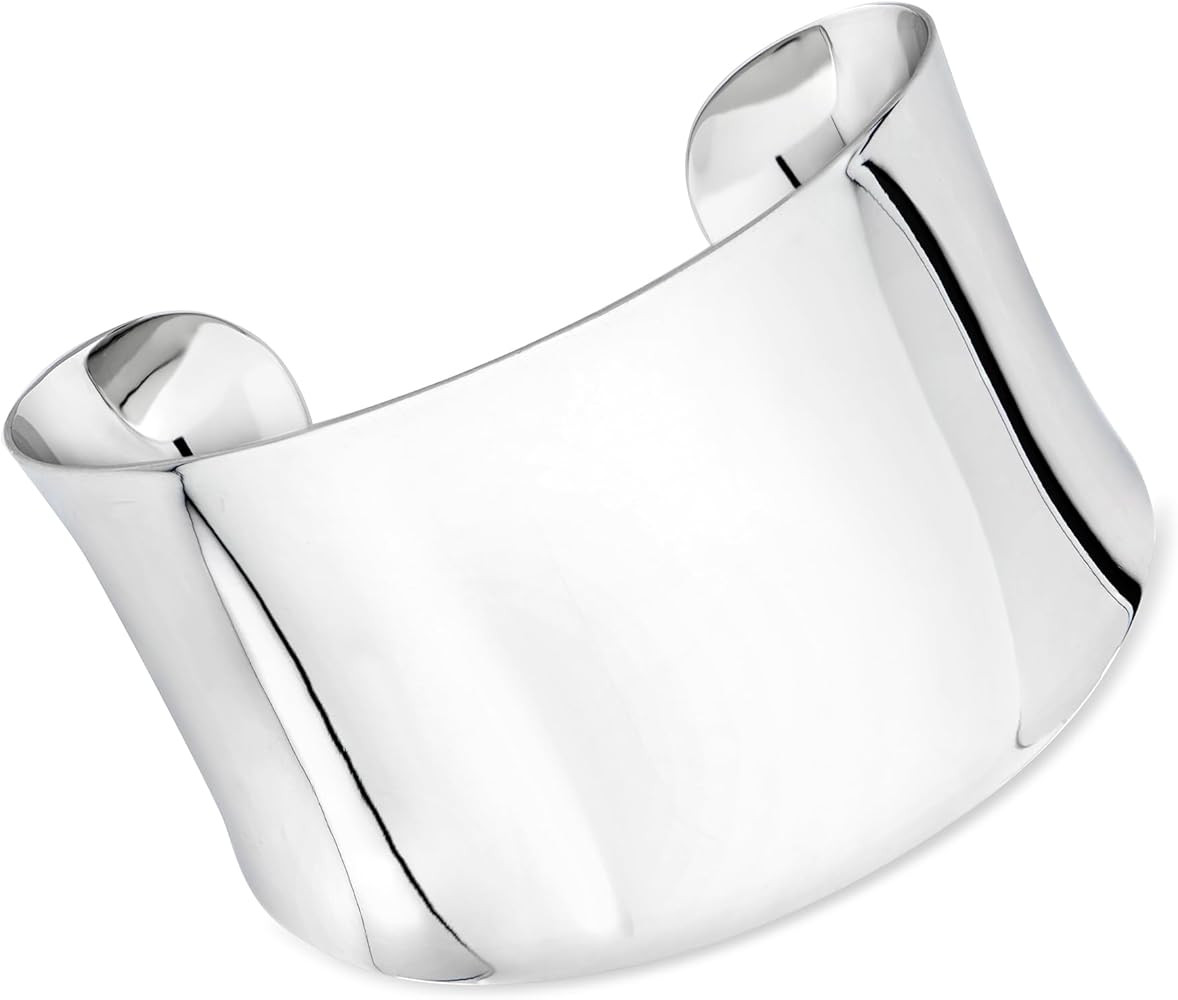 Ross-Simons Sterling Silver Wide Polished Cuff Bracelet | Amazon (US)