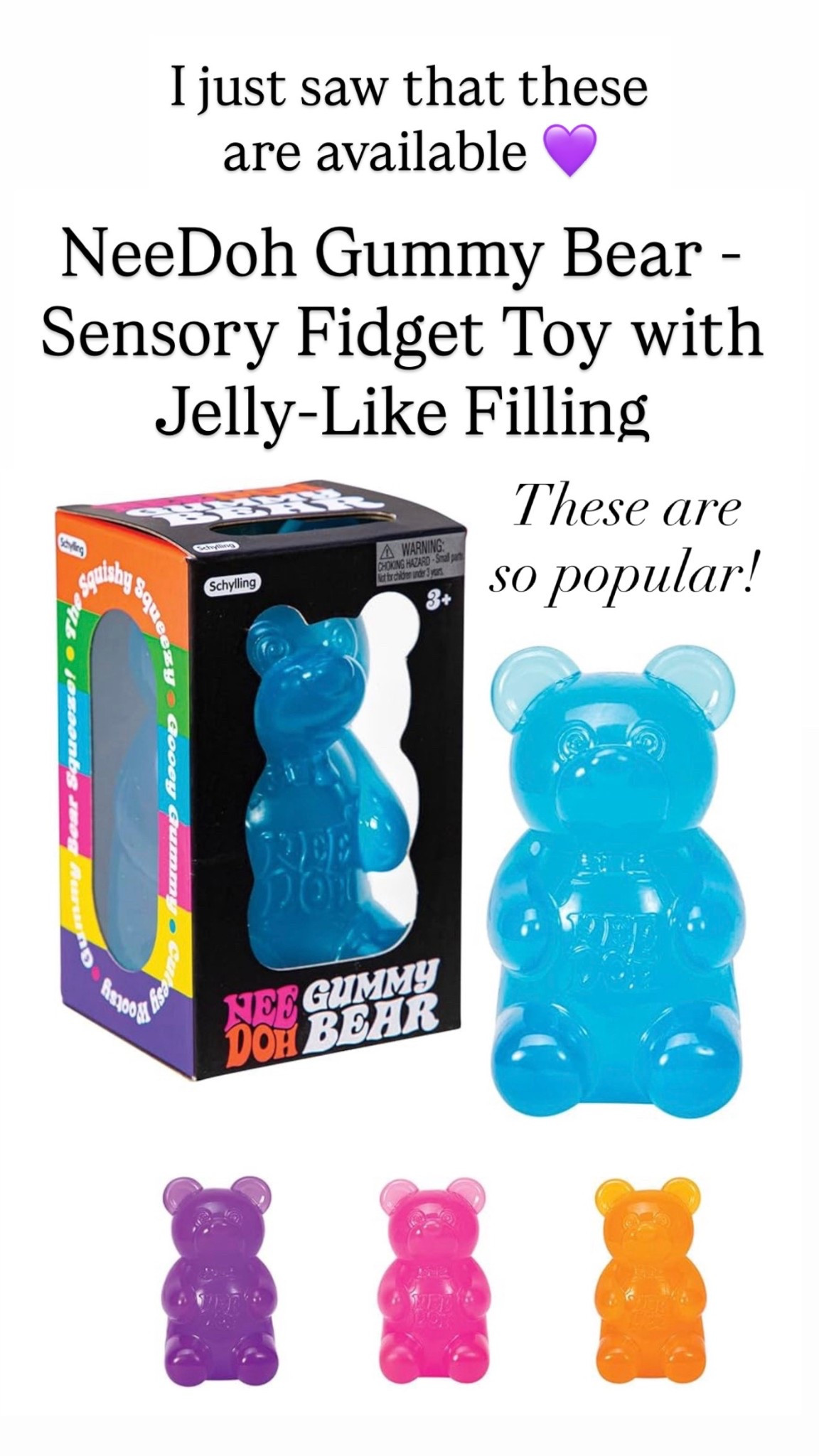 NeeDoh Gummy Bear - Sensory Fidget Toy with Jelly-Like Filling are available right now! Scoop up while you can!

#LTKKids