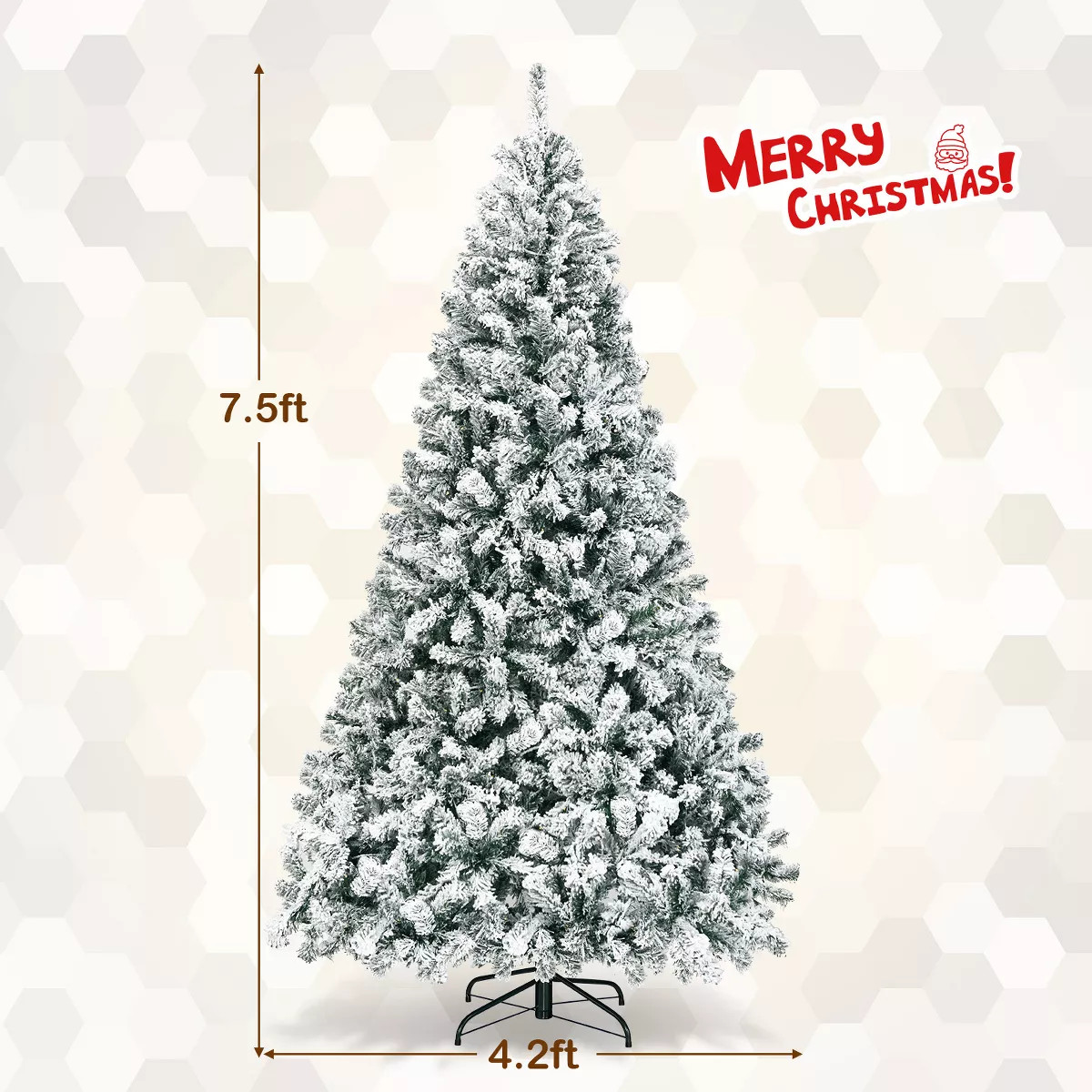 Costway Prelit 7.5ft Christmas Tree Flocked Xmas Snowy Tree 450 LED Lights | Target