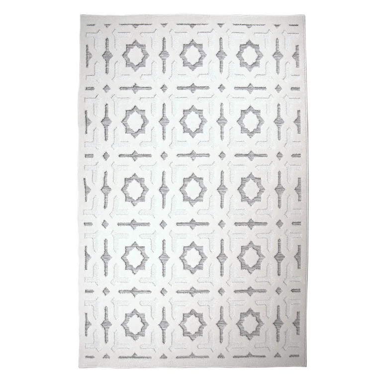 My Texas House Goodwin 9' X 12' Grey Geometric Outdoor Rug | Walmart (US)