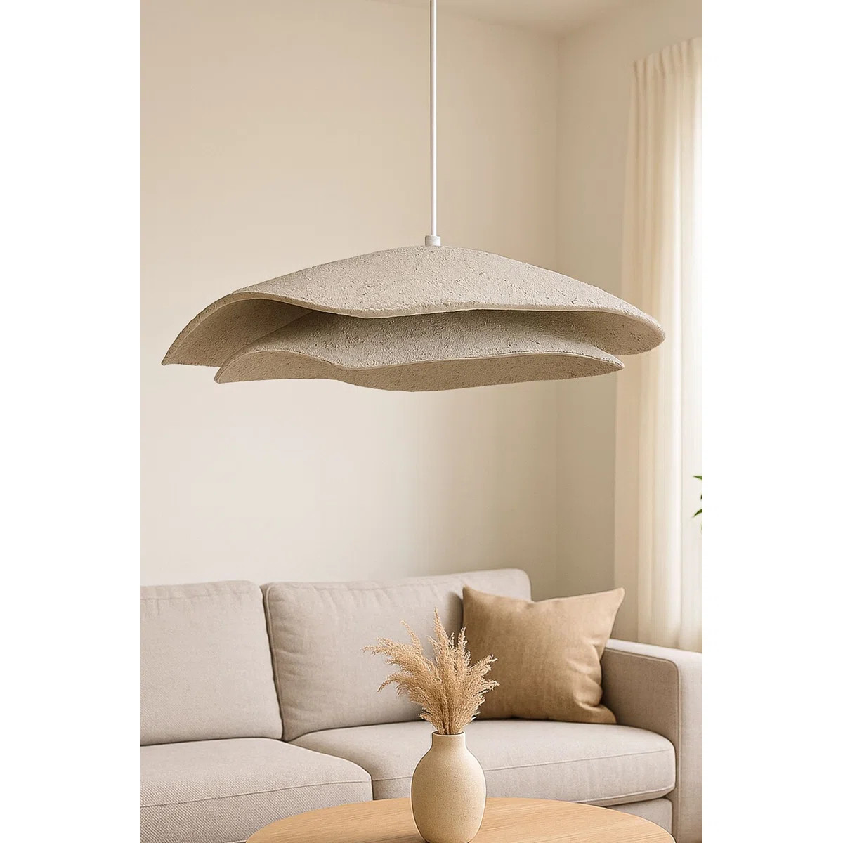 Elegant Adjustable Chandelier, Cream & White Metal Body, Ø19.7 x 5.5 inches Base Plate | Height:... | Wayfair North America