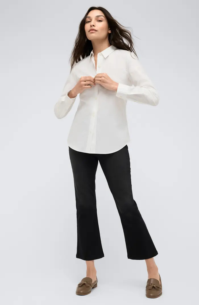 Fitted Cotton Blend Button-Up Shirt | Nordstrom