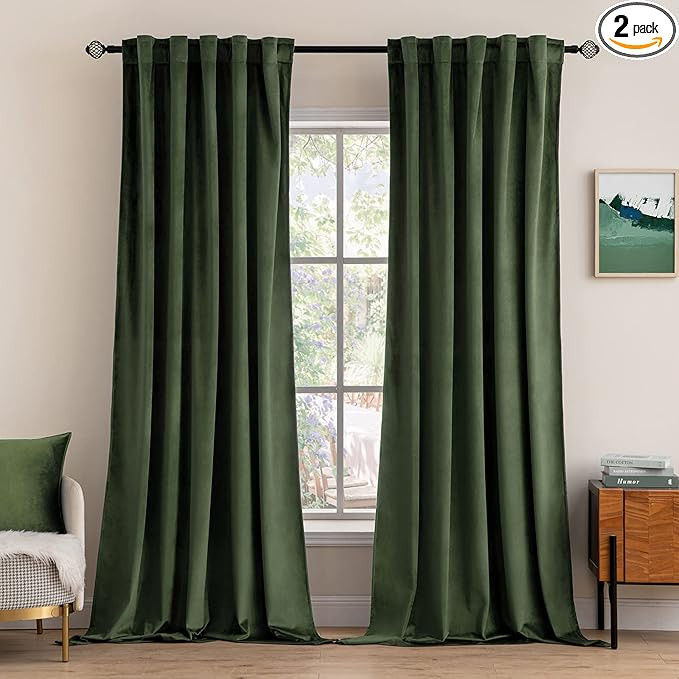 MIULEE Velvet Curtains 96 inches 2 Panels - Luxury Blackout Curtains for Bedroom Living Room Ther... | Amazon (US)