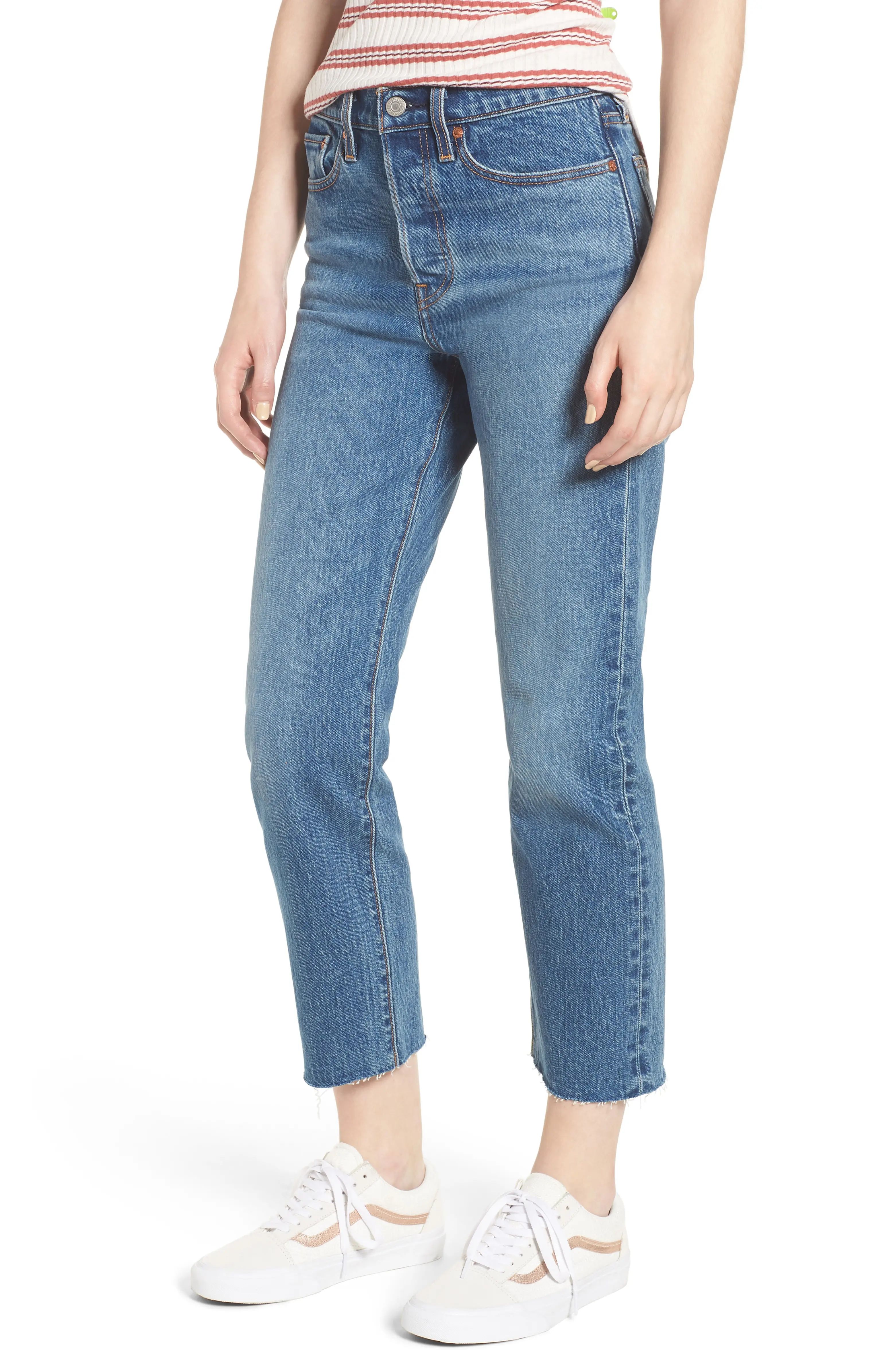 Wedgie Raw Hem High Waist Straight Leg Jeans | Nordstrom