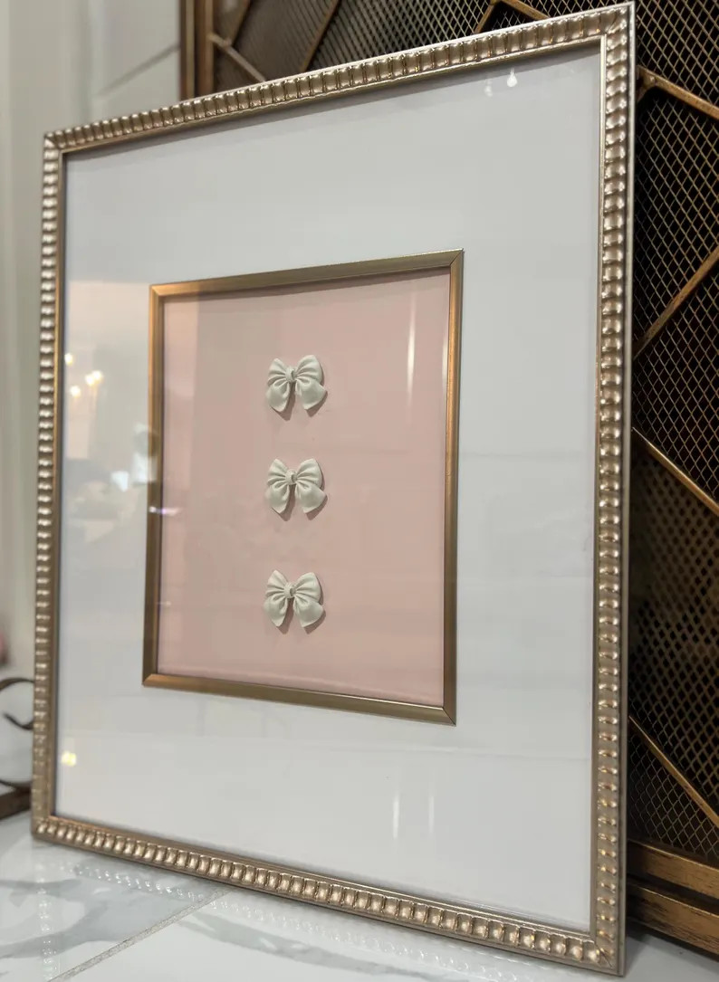 Framed Art Bow Nursery Decor - Etsy | Etsy (US)