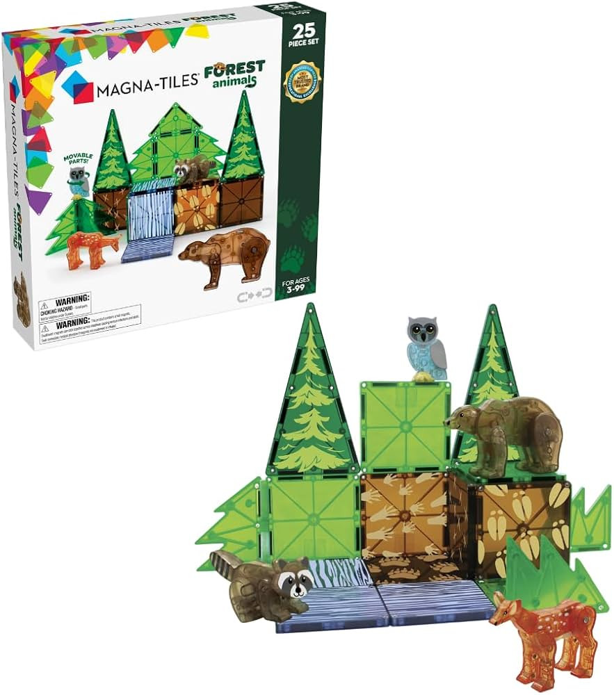 MAGNA-TILES Forest Animals 25-Piece Magnetic Construction Set, The ORIGINAL Magnetic Building Bra... | Amazon (US)