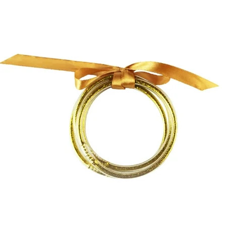 YFan 5-Layers Christmas Bangle Shiny Glitter Bridal Wedding Jelly Bracelet for Girls | Walmart (US)