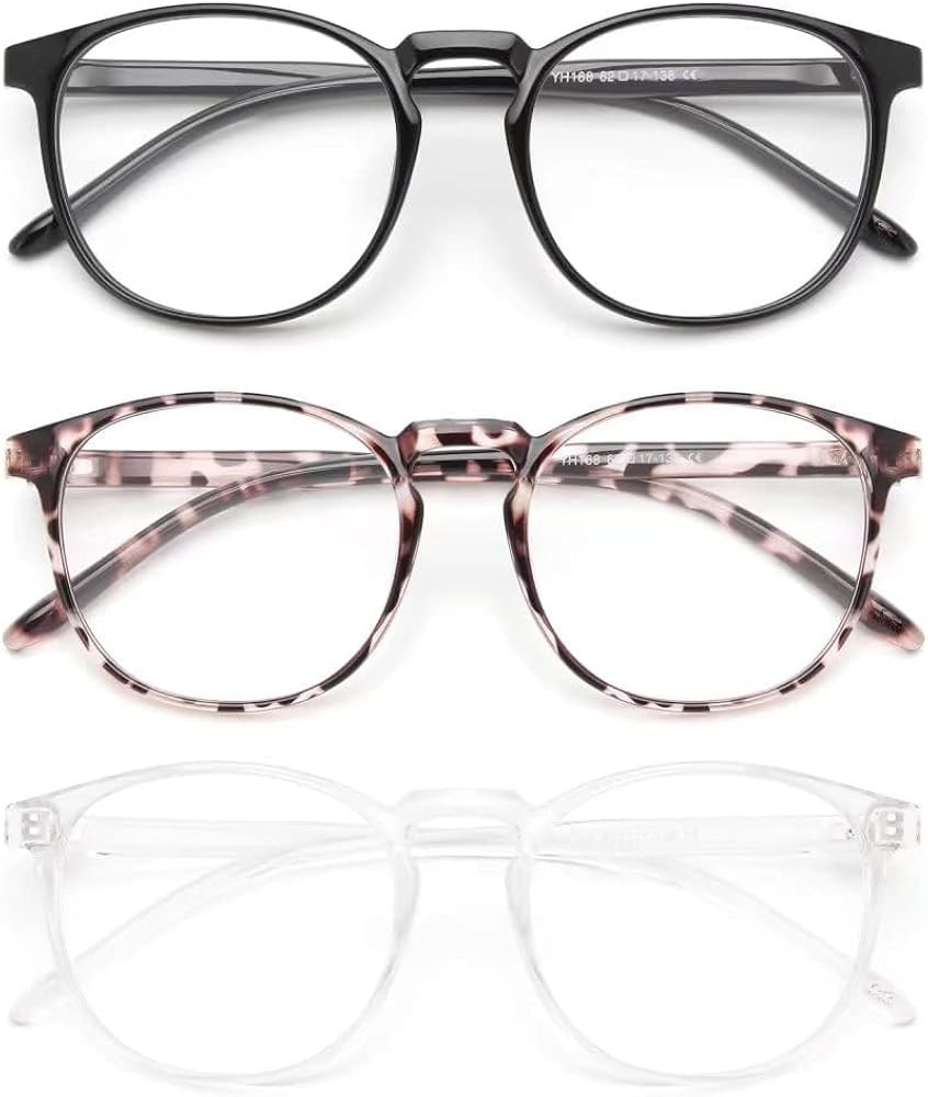 IBOANN Blue Light Blocking Glasses Women/Men, Round Fashion Retro Frame, Vintage Fake Eyeglasses ... | Amazon (US)