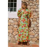 Poppy Floral Print Puff Sleeve V Neck Dress | Debenhams UK