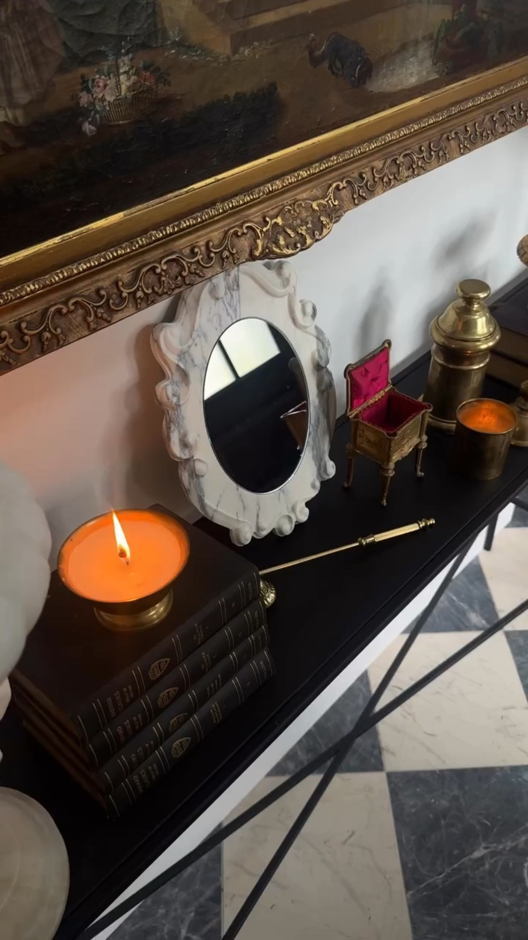 Is this my most chic, stunning, luxurious @amazon find ever? I think so! Solid Arabescato Marble carved into the most ornate mirror? It’s the perfect size for on a bookshelf in a stand, on a small wall in a hallway, or leaned up on my entry table! I’m obsessed! This brand also has lots of other really cool pieces in different stones! #amazonfinds #marbledecor #homedecorinspo

#LTKunboxing #LTKHome