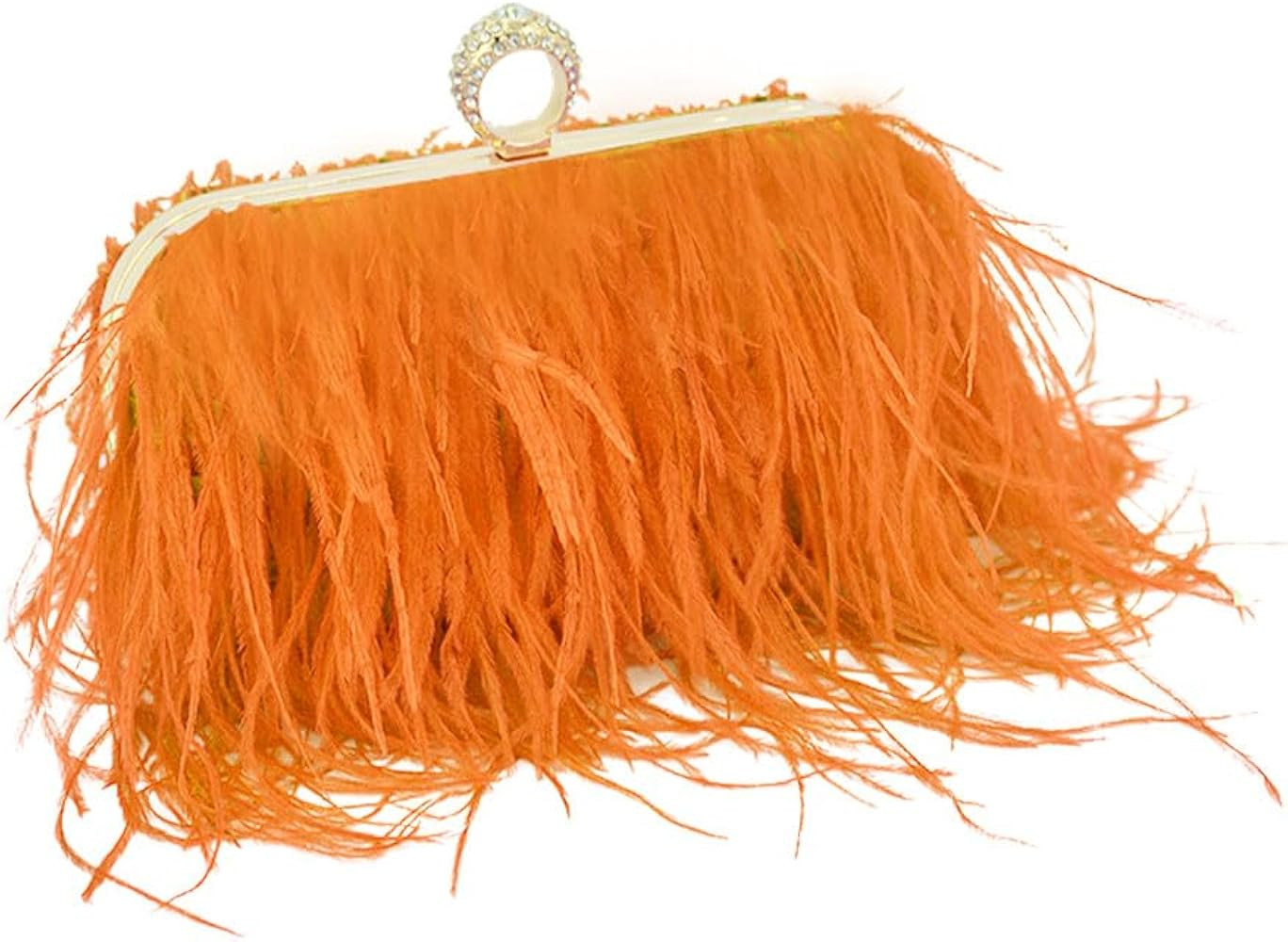 Women Ostrich Feather Purse Ostrich Tote Bag Fluffy Feather Purse Fringe Clutch Evening Handbag f... | Amazon (US)