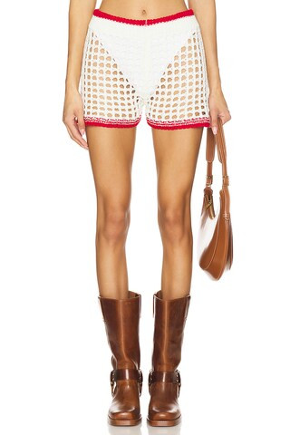 superdown Bronwin Short in White & Red from Revolve.com | Revolve Clothing (Global)