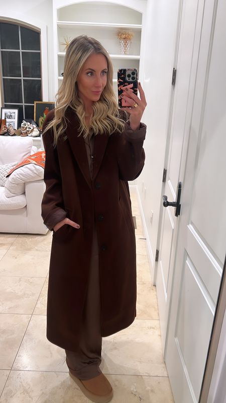 I’ve been looking for the perfect oversized, chocolate brown coat this fall. Size down one size. I am in the XS and it is still oversized. That is how I wanted it. 

I wanted one that hit mid calf so that I could wear dresses I wanted one that was perfectly oversized. And I wanted one that was a very specific color, brown a good rich, dark chocolate brown. This is the perfect brown coat. I found it. 

#LTKfindsunder100 #LTKstyletip