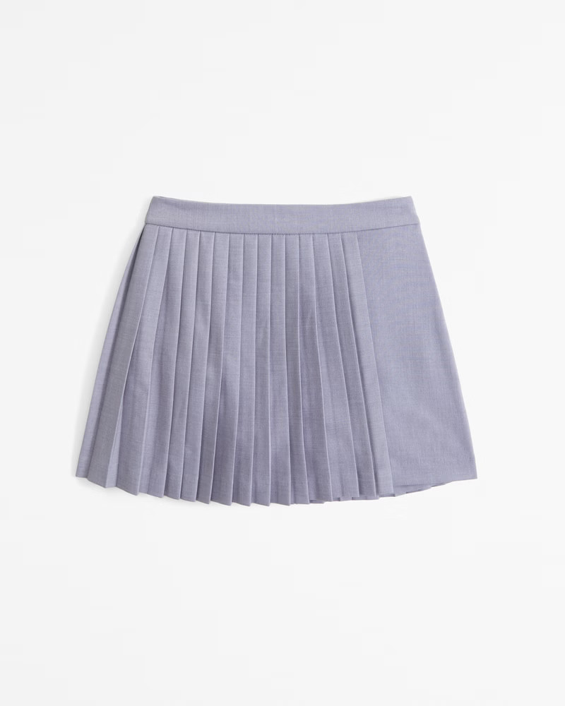 Pleated Wrap Mini Skirt | Abercrombie & Fitch (US)
