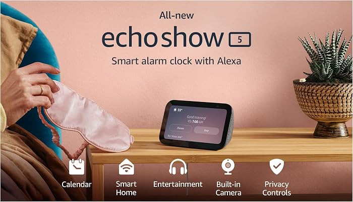 All-new Echo Show 5 (3rd Gen, 2023 release) | Smart display with 2x the bass and clearer sound | ... | Amazon (US)
