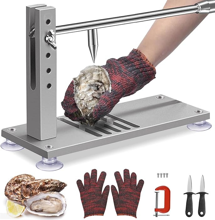 Oyster Shucker Machine, Stainless Steel Oyster Opener Machine with Strong Suction Cup, Adjustable... | Amazon (US)