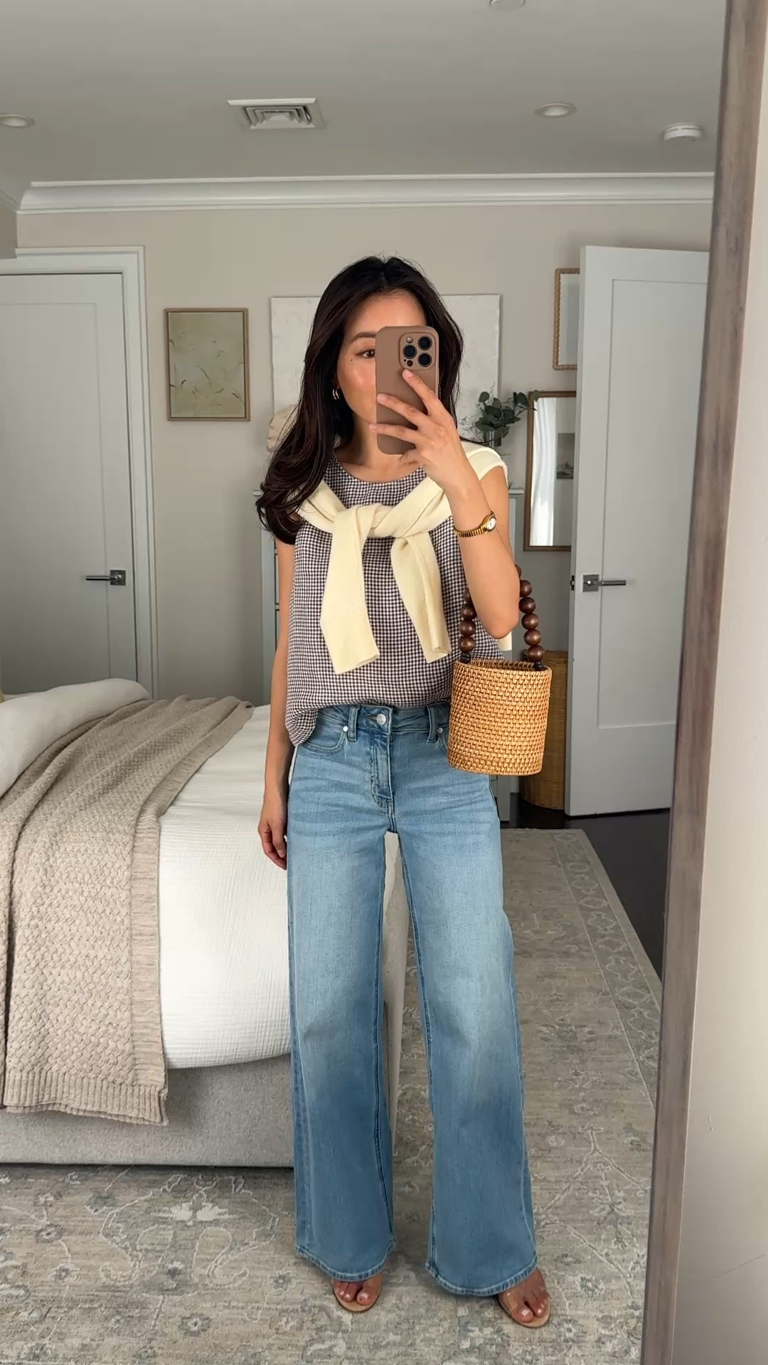 Sizing info below!
• Bella stretch wide leg jeans size 24 short in Frosted Blue, 28” inseam. mid high rise, length shrinks a little in the machine dryer
• 100% linen shell tank xs, regular length on petites, has matching shorts in XS
• Cashmere sweater xs

Petite friendly jeans, summer sweater, simple casual mom outfits

#LTKPetite #LTKmomlife #LTKootd