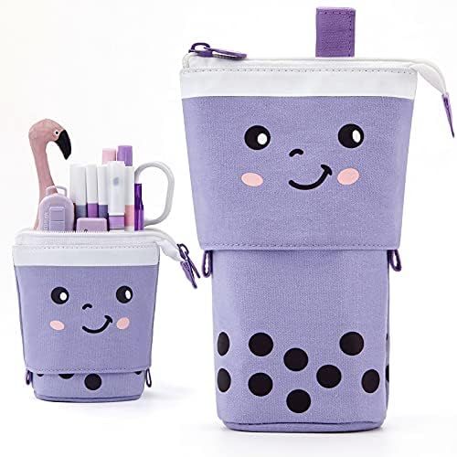 ANGOOBABY Standing Pencil Case Cute Telescopic Pen Holder Kawaii Stationery Pouch Makeup Cosmetic... | Amazon (US)