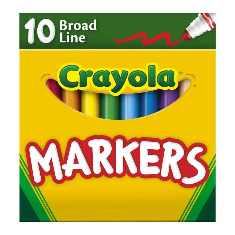 Crayola Broad Line Markers, 10 Ct Classic Colors, School Supplies for Teachers and Kids, Classroo... | Walmart (US)