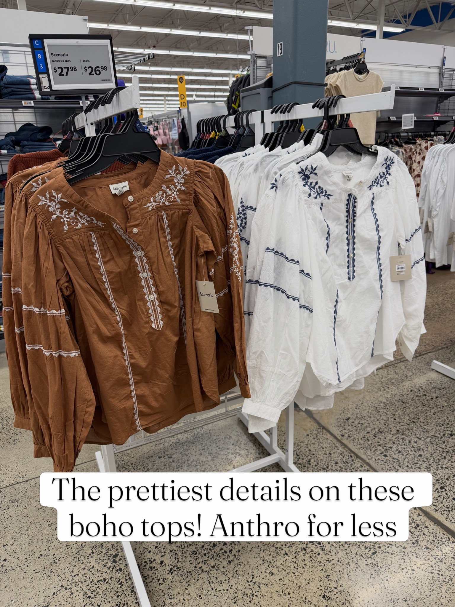Walmart long sleeve cotton blouse with embroidery detail #walmartfashion

#LTKOver40