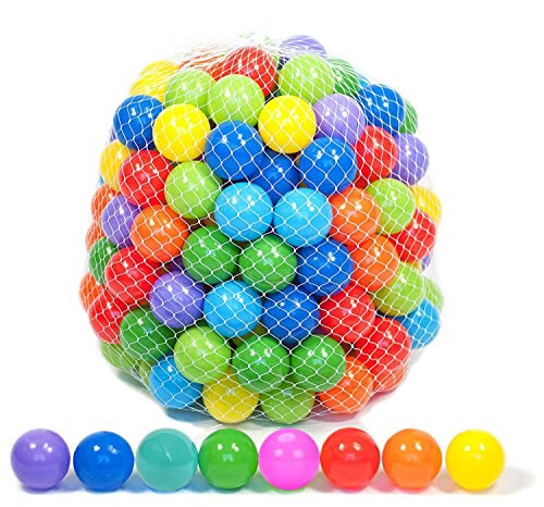 Playz Soft Plastic Mini Ball Pit Balls 200 Count - w/ 8 Vibrant Colors - Crush Proof, No Sharp Edges, Non Toxic, Phthalate & BPA Free for Baby Toddler Ball Pit, Play Tents & Tunnels Indoor & Outdoor | Amazon (US)