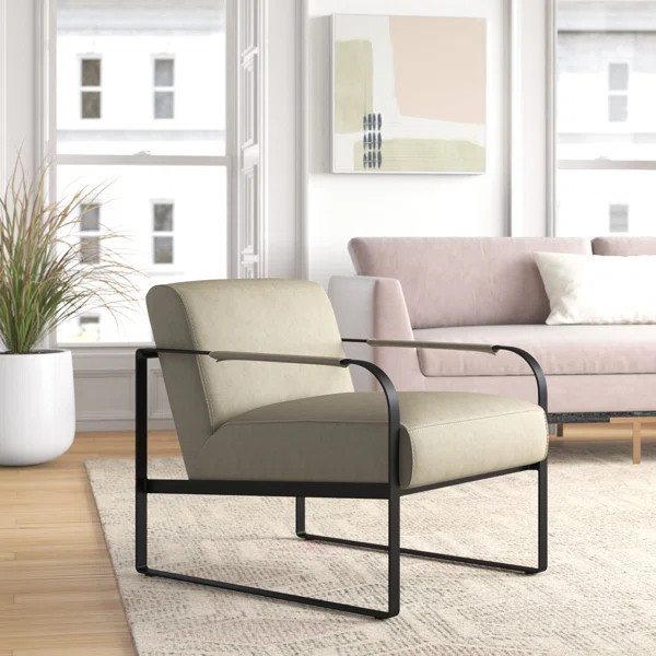 Allex Mason 25" Genuine Leather Accent Armchair | Wayfair North America