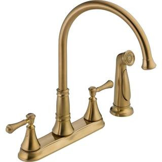 Cassidy 2-Handle Standard Kitchen Faucet with Side Sprayer in Champagne Bronze | The Home Depot