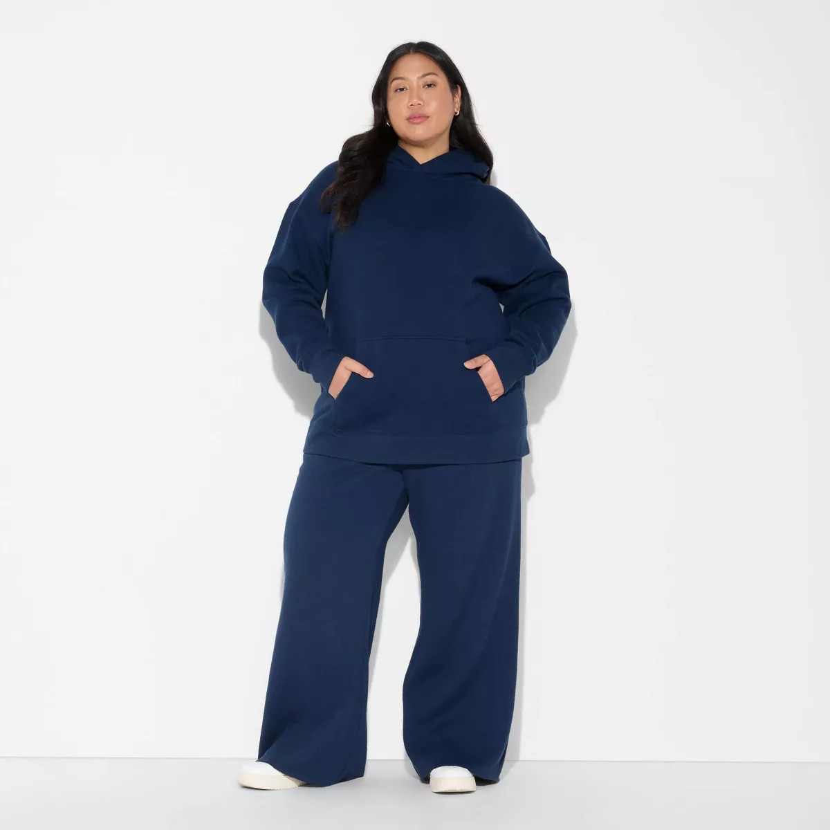 Women's Oversized Hooded Pullover Sweatshirt - Wild Fable™ Navy Blue 3X | Target