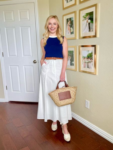 Wearing a S in skirt and XS in top, use code SAVANNA15 for 15% off | white maxi skirt
Maxi skirt
White skirt
Coastal grandmother
Coastal granddaughter
Vacation outfit
Summer outfit
Date night outfit
Summer workwear 

#LTKStyleTip #LTKFindsUnder100 #LTKSeasonal
