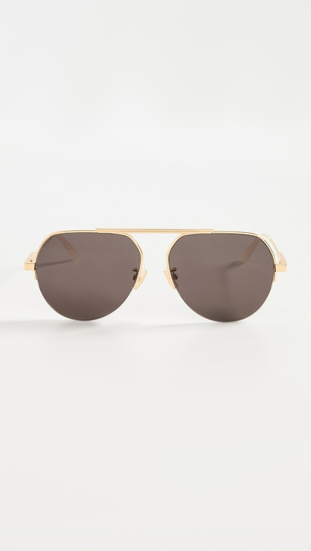 Bottega Veneta Full Metal Aviator Sunglasses | SHOPBOP | Shopbop