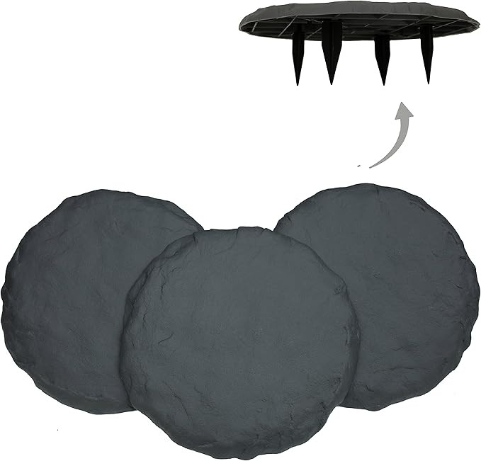 Ei Circular 15.5” Stepping Stones with Ground Stakes - Home or Garden Step Stones for Outdoor W... | Amazon (US)