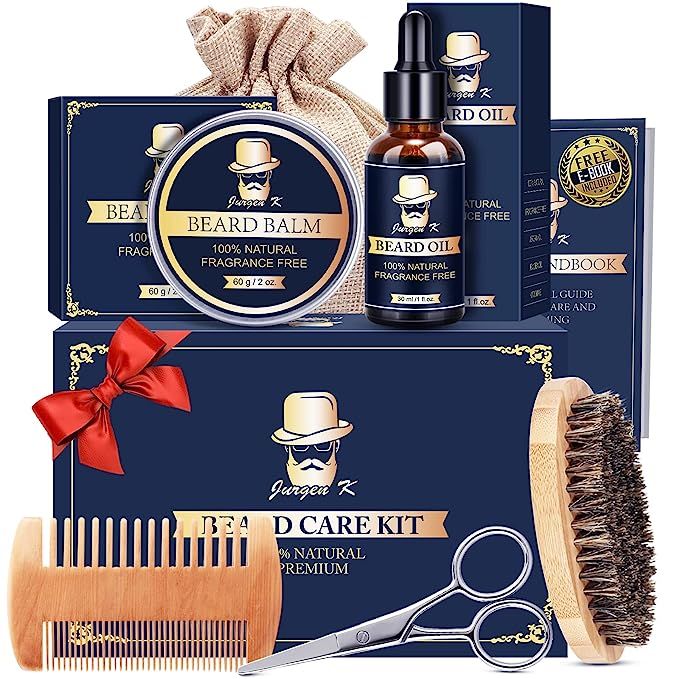 Jurgen K Christmas Gifts for Men - Beard Kit Gifts Set for Husband Dad Fiance Brother Grandpa Boy... | Amazon (US)