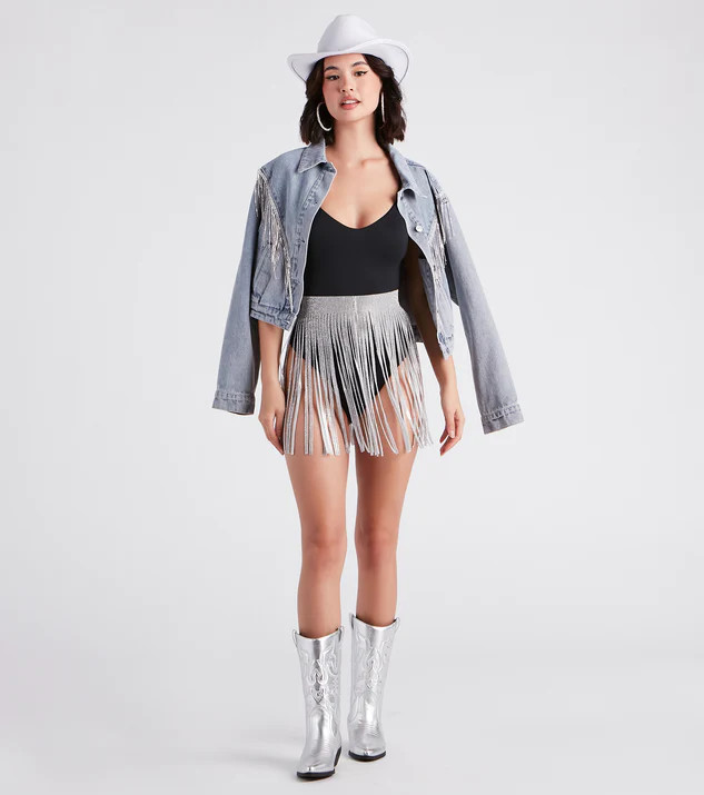 Festival Glam Rhinestone Fringe Belt | Windsor Stores