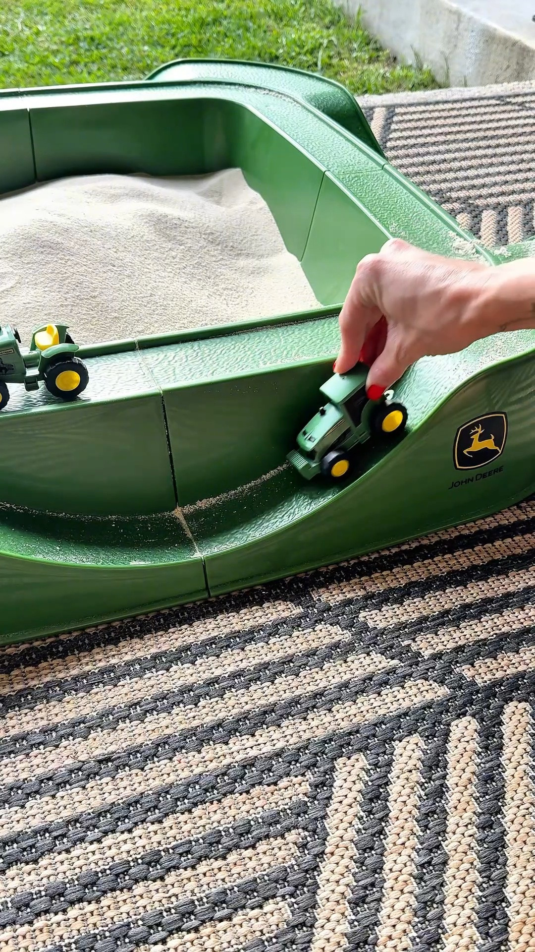 John Deere Sandbox Playset with Protective Cover, Includes 5 Realistic Trucks & Tractors, Perfect Outdoor Sand Toy for Kids, Imaginative Play & Active Backyard Fun

#LTKmomlife #LTKKids #LTKBaby