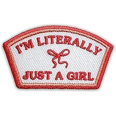 I'm Literally Just A Girl Patch 3 Inches Iron On/Sew On Embroidered Applique Patch for Clothes Ba... | Amazon (US)