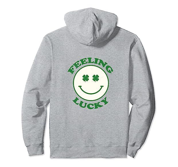 St. Patrick's Day Smiley Face Feeling Lucky Cream Trendy Pullover Hoodie | Amazon (US)