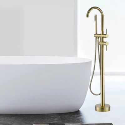 Double Handle Floor Mounted Clawfoot Tub Faucet | Wayfair North America
