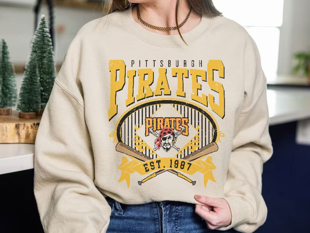 Pittsburgh Baseball Sweatshirt Vintage Style Pittsburgh Baseball Crewneck Sweatshirt Pittsburgh E... | Etsy (US)