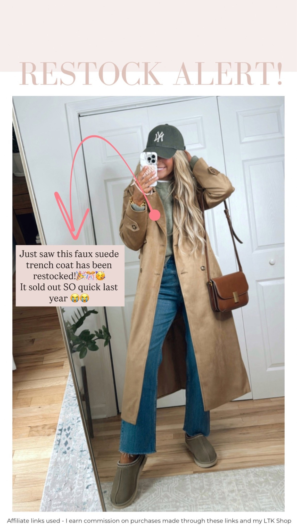 Faux suede trench coat has FINALLY been restocked!!🎉🎊🥳