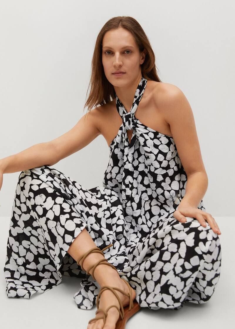 Printed halter gown | MANGO (US)