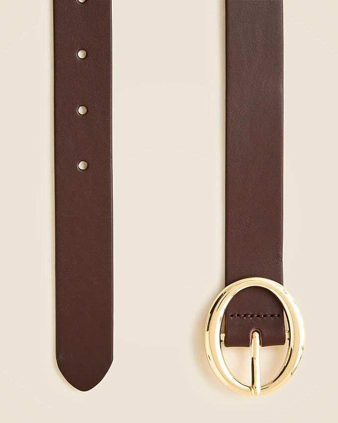 Round buckle belt in Italian leather | J. Crew US