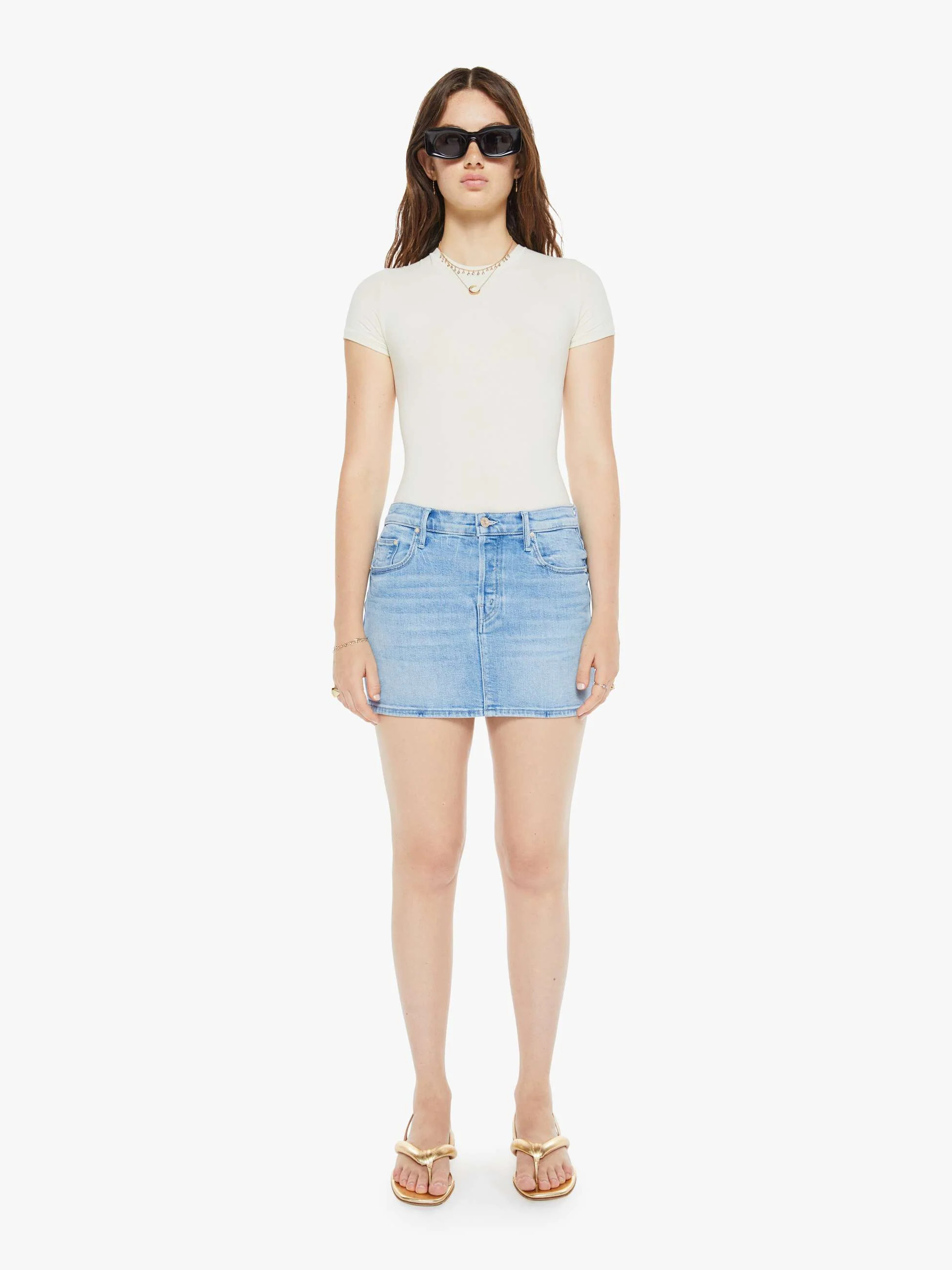 The Vagabond Mini Skirt - Tune In, Tune Out | Mother Denim