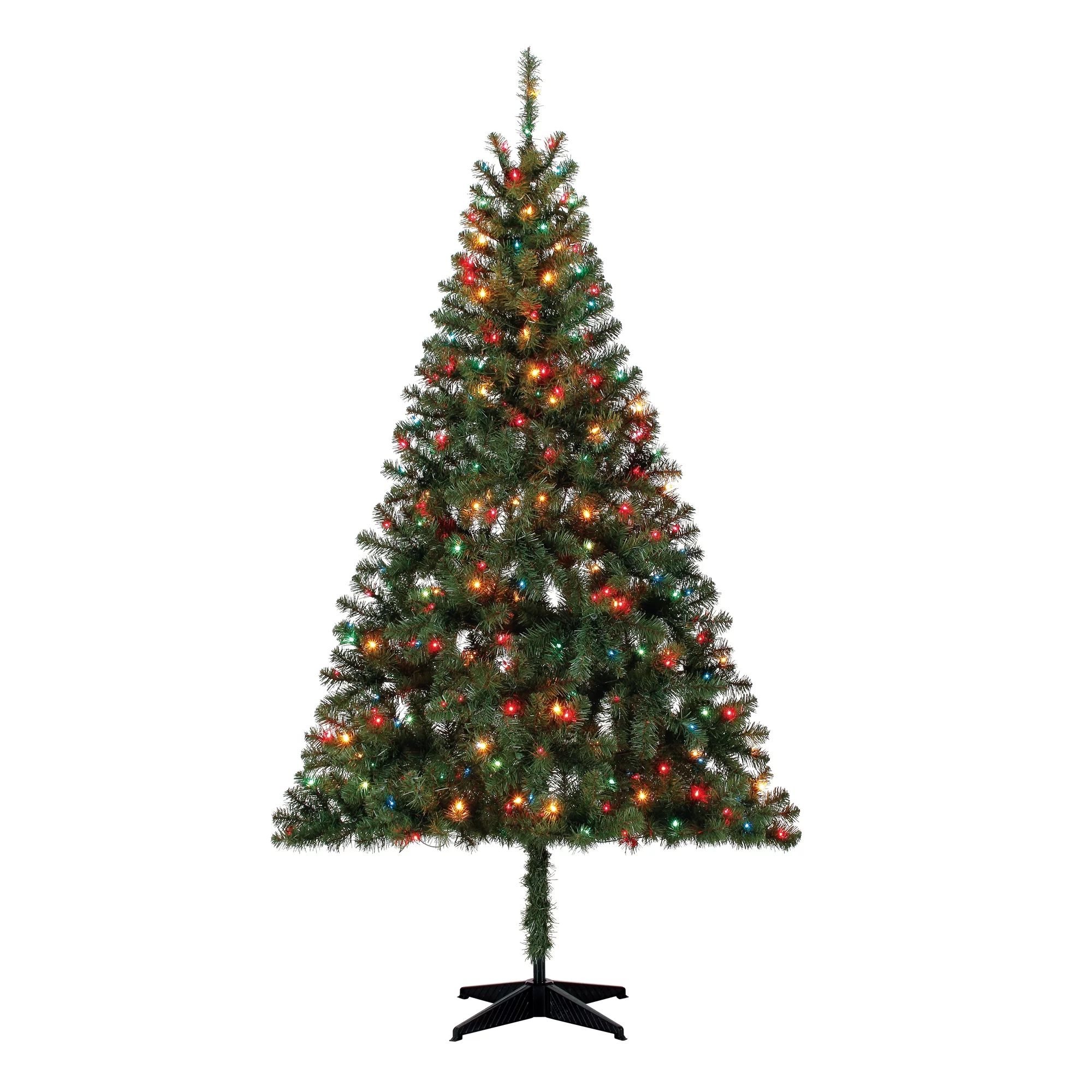 Holiday Time Pre-Lit 6.5' Madison Pine Green Artificial Christmas Tree, Multi-Lights | Walmart (US)