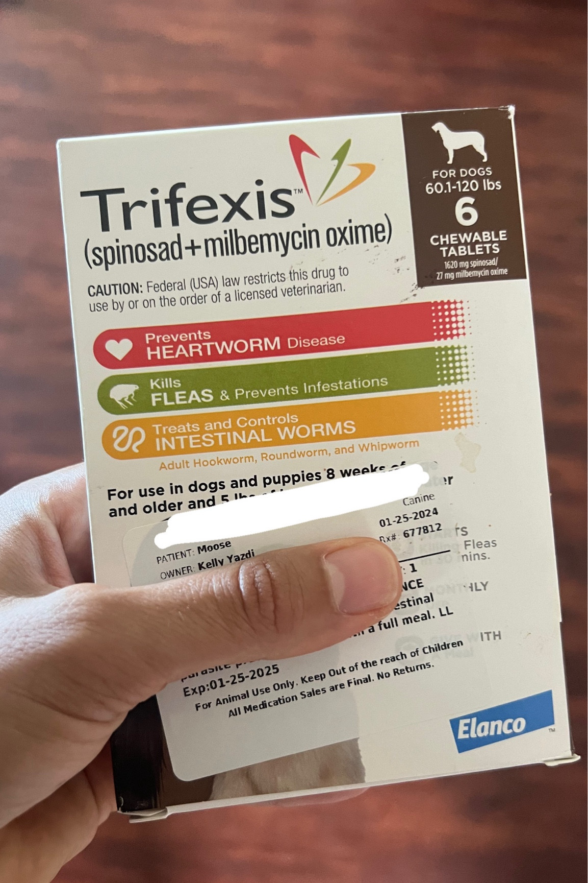 Moose is on Triflexis - helps protect them from heart worms, fleas, and intestinal worms. #LTKdog #petsupplies 
